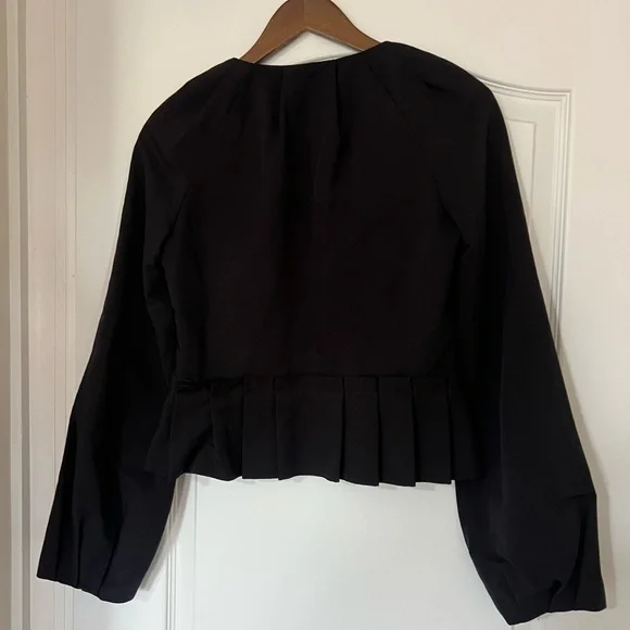 Adolfo Dominguez Black Pleated Women's Blazer - Picture 3 of 3